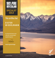 100 % Pure New Zealand Specialist Zertificat